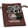 King Chain With Wolf Head &amp; Black Metal Mjolnir Pendant