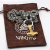 King Chain With Wolf Head &amp; Gold Plated Mjolnir Pendant