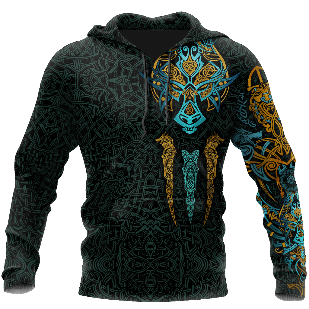 Vikings Roar The Viking Wolf Hoodie Blue