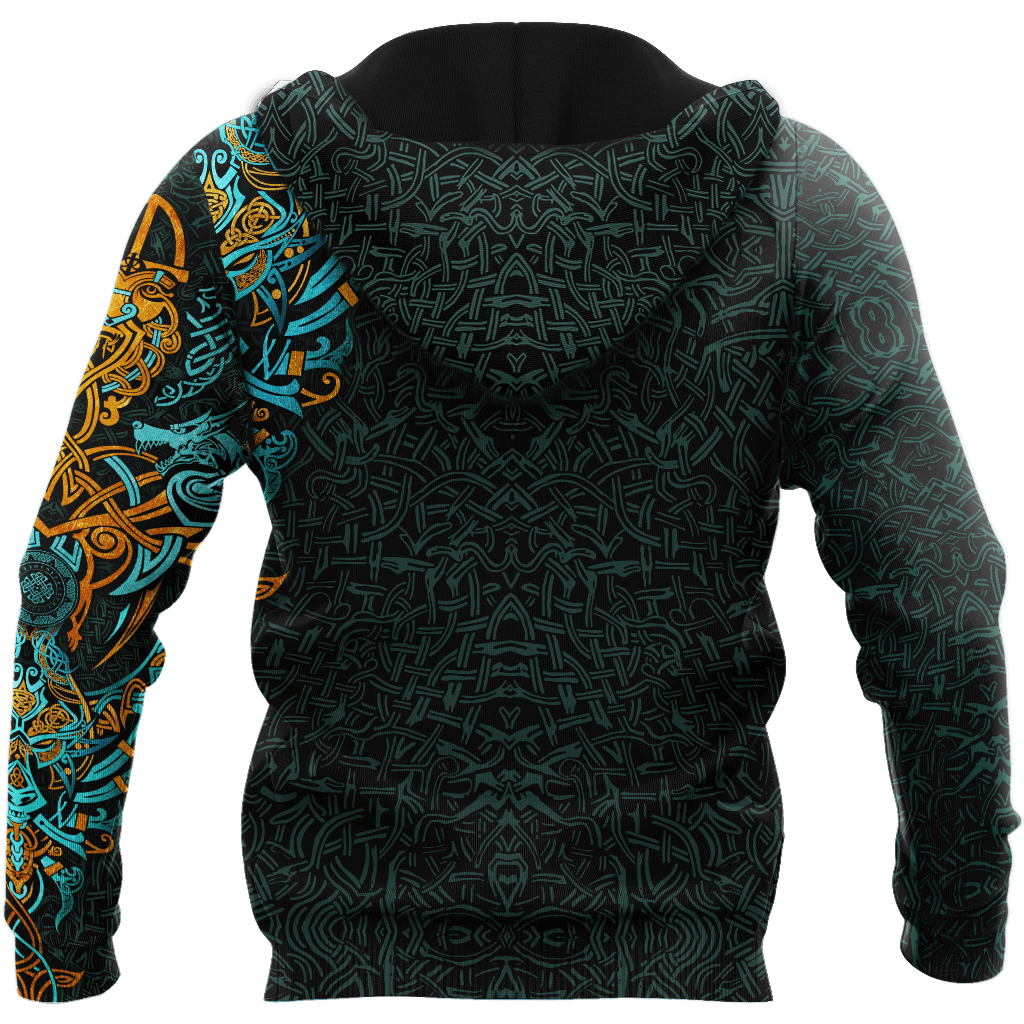 Vikings Roar The Viking Wolf Hoodie Blue