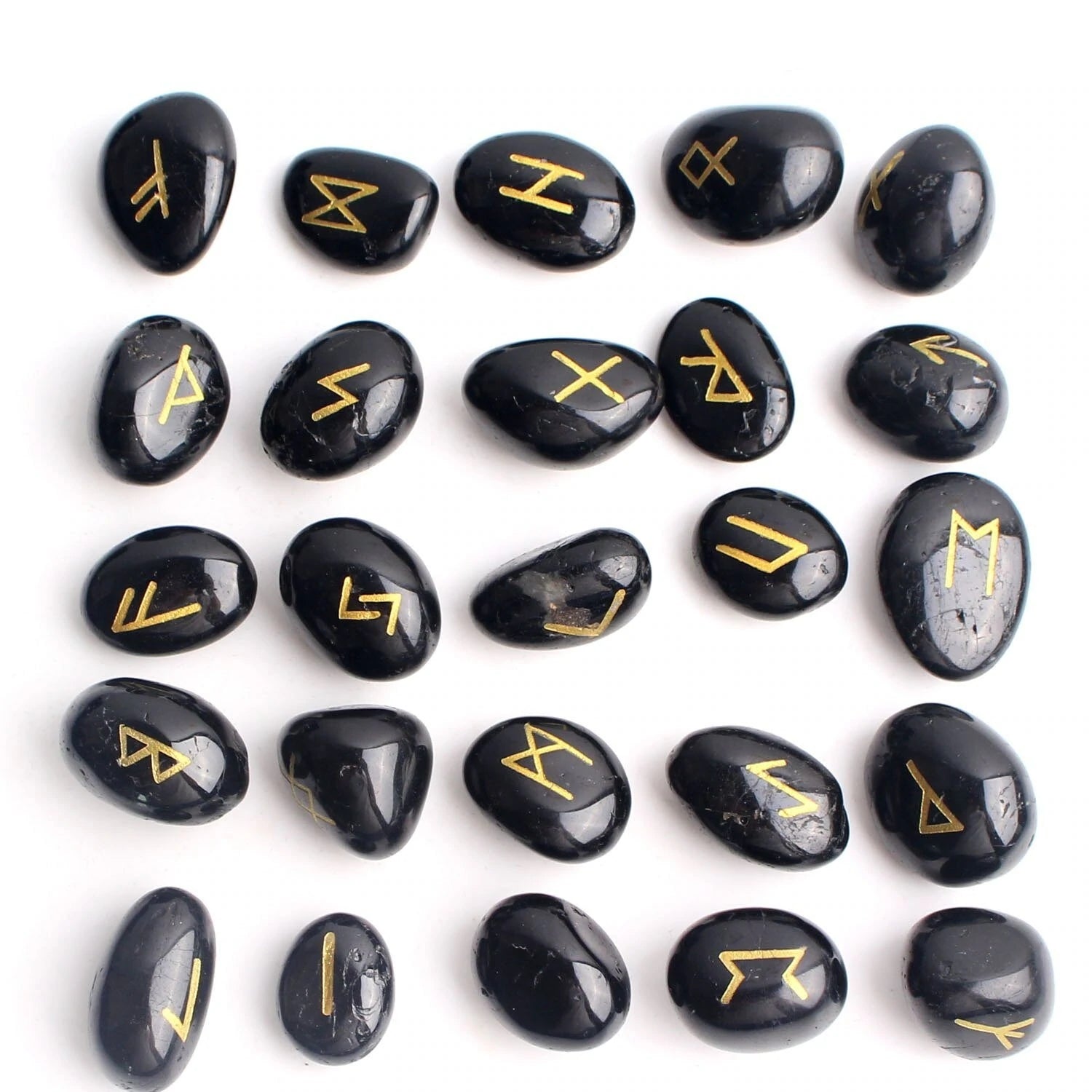Black Tourmeline Rune Stones