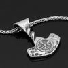 Odins-Glory 60cm Twisted Mjolnir Necklace With Vegvisir Symbol