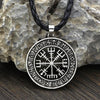 Odins-glory Silver Leather Vegvisir Pendant