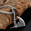 Odins-glory Steel Viking Axe Necklace With Valknut Symbol