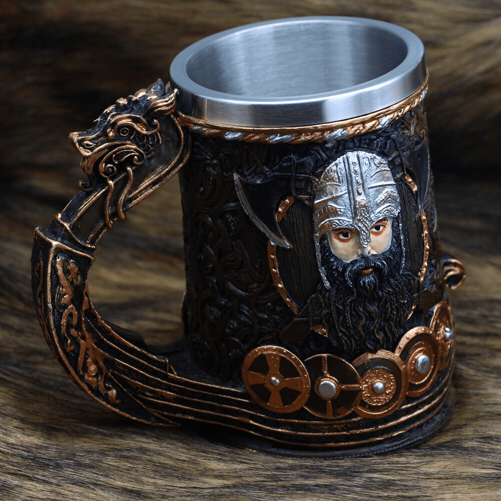 ageofvikings Viking Drakar Stainless Steel Beer Mug
