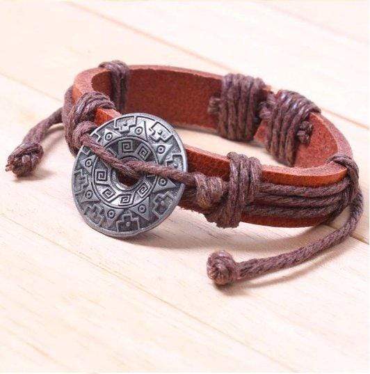ageofvikings Brown Viking Leather Bracelet