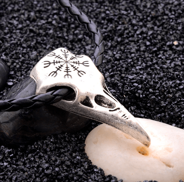 Viking Necklace - Heavy Raw Raven's Skull – Odin's Cave