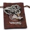 King Chain With Wolves Holding Gold Trimmed Mjolnir